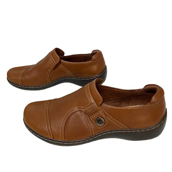Clarks Collection Cora Poppy Slip On Shoes Womens 6 Brown - Picture 3 of 8